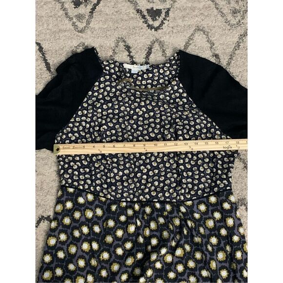 Beautiful Boden floral color block henley swing skater dress 2/3 sleeve size 10L - Picture 6 of 7